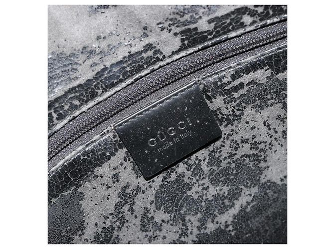 Borsa a tracolla GUCCI in pelle vernice Nero Argento 001 3017 Auth 165092 - vista 17