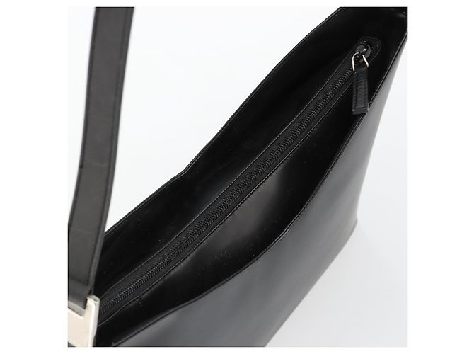 Borsa a tracolla GUCCI in pelle vernice Nero Argento 001 3017 Auth 165092 - vista 7