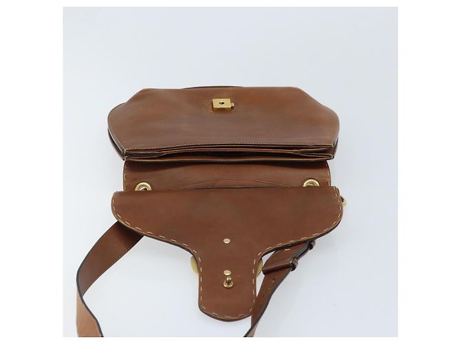 Borsa a Spalla GUCCI in Pelle Marrone Oro 409154 Auth mr2049 D'oro - vista 15