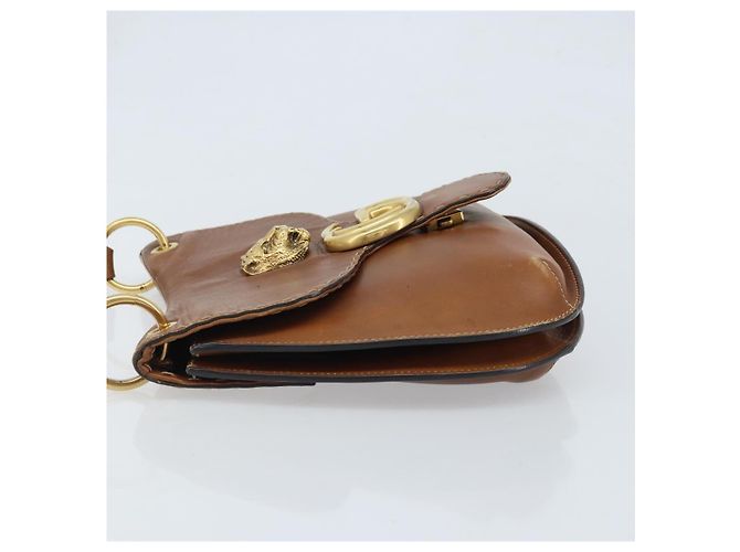 Borsa a Spalla GUCCI in Pelle Marrone Oro 409154 Auth mr2049 D'oro - vista 5