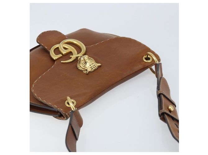 Borsa a Spalla GUCCI in Pelle Marrone Oro 409154 Auth mr2049 D'oro - vista 6