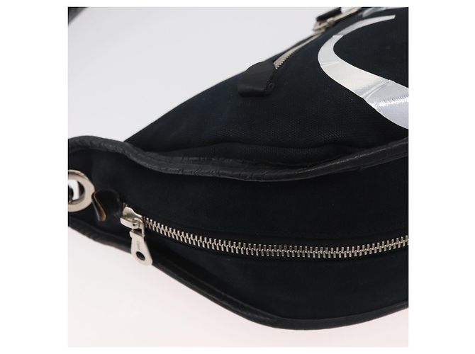 Chloé Borsa a tracolla Chloe in tela nero argento Auth bs33468 - vista 10