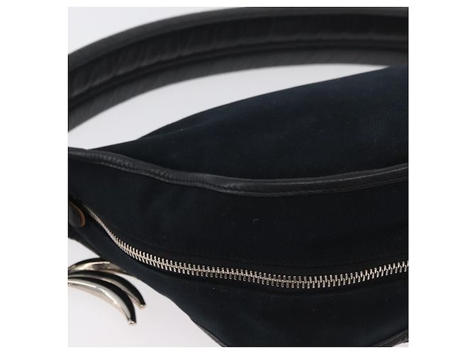 Chloé Borsa a tracolla Chloe in tela nero argento Auth bs33468 - vista 12