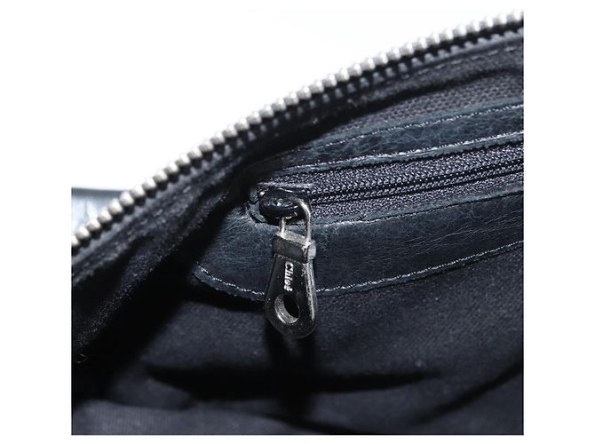 Chloé Borsa a tracolla Chloe in tela nero argento Auth bs33468 - vista 22