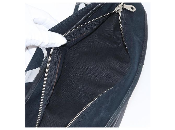 Chloé Borsa a tracolla Chloe in tela nero argento Auth bs33468 - vista 24