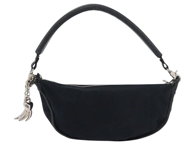 Chloé Borsa a tracolla Chloe in tela nero argento Auth bs33468 - vista 3