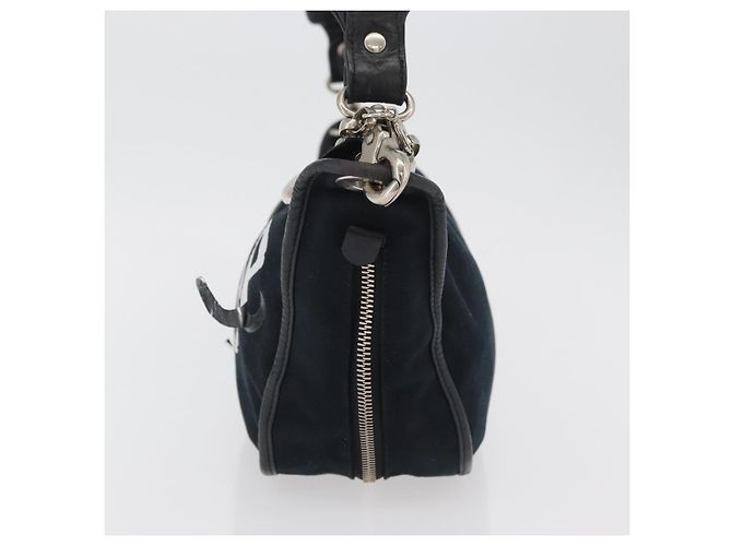 Chloé Borsa a tracolla Chloe in tela nero argento Auth bs33468 - vista 4