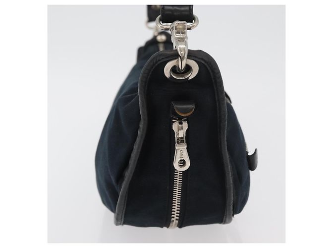 Chloé Borsa a tracolla Chloe in tela nero argento Auth bs33468 - vista 5