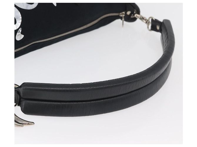 Chloé Borsa a tracolla Chloe in tela nero argento Auth bs33468 - vista 7