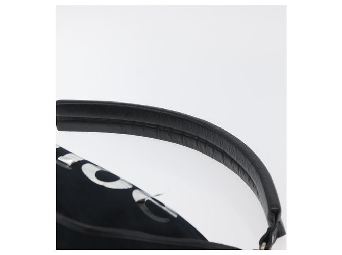 Chloé Borsa a tracolla Chloe in tela nero argento Auth bs33468 - vista 8