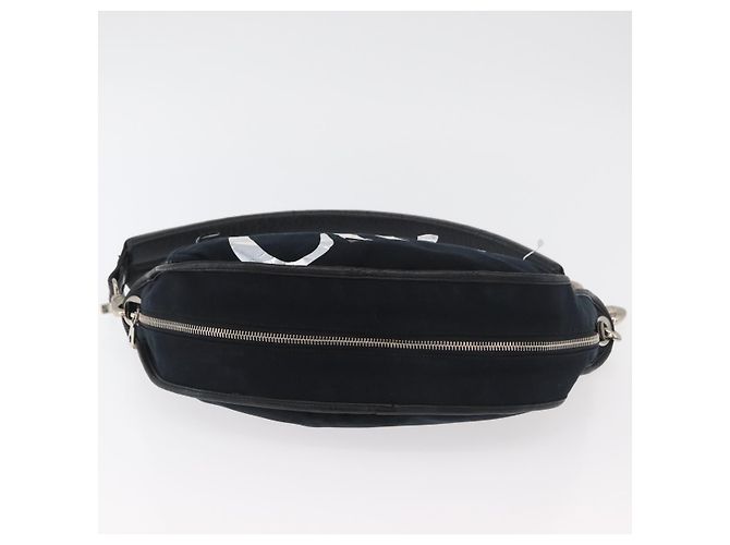 Chloé Borsa a tracolla Chloe in tela nero argento Auth bs33468 - vista 9