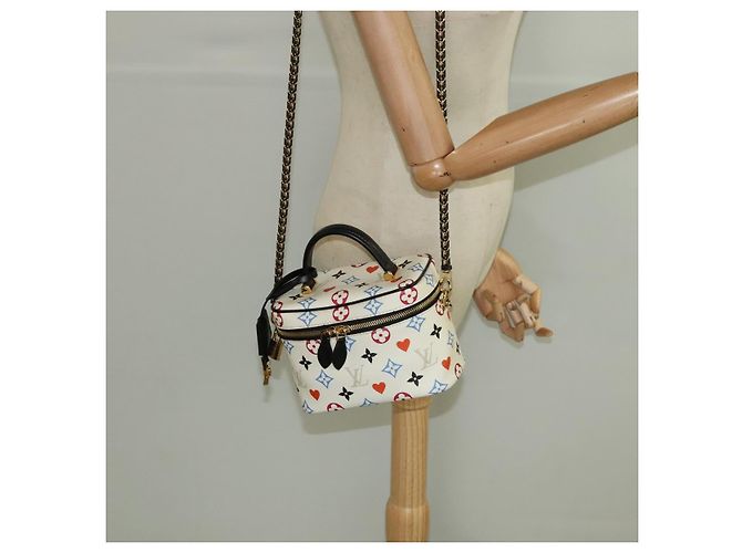 LOUIS VUITTON Monogram Game On Vanity PM Hand Bag White M57458 LV Auth 93070SM Bianco - vista 25