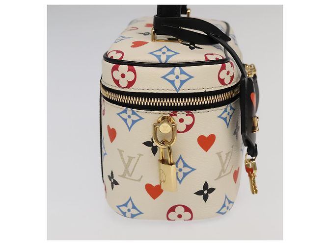 LOUIS VUITTON Monogram Game On Vanity PM Hand Bag White M57458 LV Auth 93070SM Bianco - vista 4