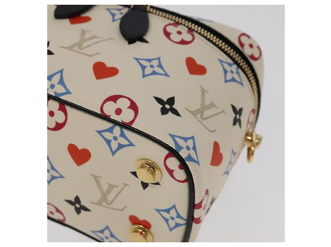 LOUIS VUITTON Monogram Game On Vanity PM Hand Bag White M57458 LV Auth 93070SM Bianco - vista 8