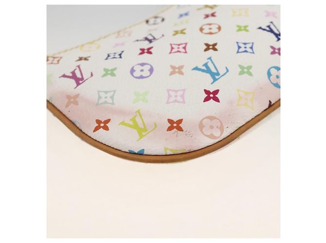 LOUIS VUITTON Monogram Multicolor Pochette MM Pochette Bianco M60028 LV Auth ki6606A - vista 12