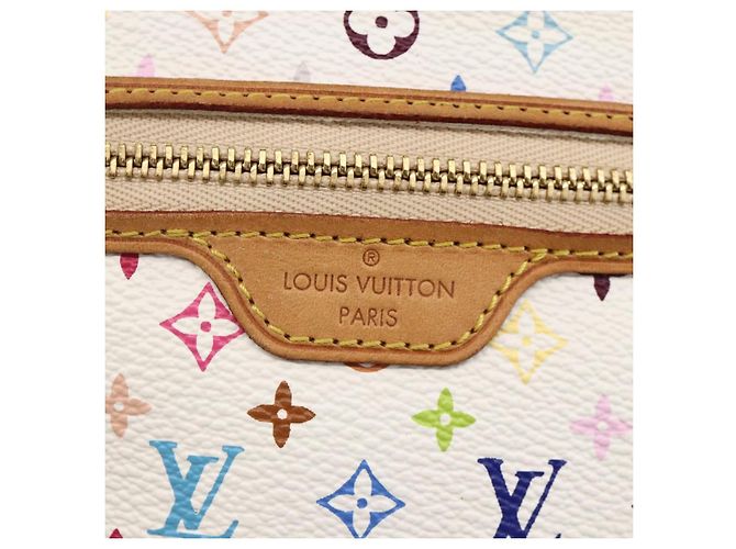 LOUIS VUITTON Monogram Multicolor Pochette MM Pochette Bianco M60028 LV Auth ki6606A - vista 13