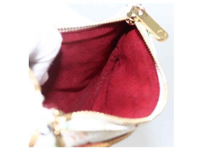 LOUIS VUITTON Monogram Multicolor Pochette MM Pochette Bianco M60028 LV Auth ki6606A - vista 17