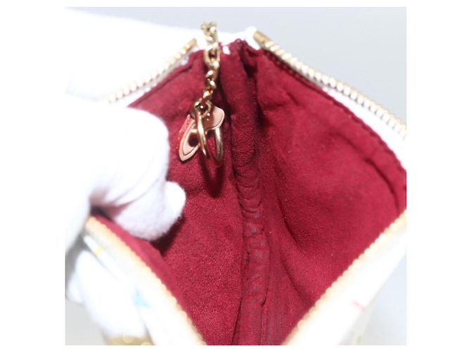 LOUIS VUITTON Monogram Multicolor Pochette MM Pochette Bianco M60028 LV Auth ki6606A - vista 18