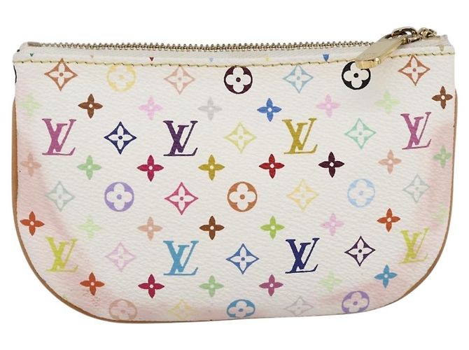 LOUIS VUITTON Monogram Multicolor Pochette MM Pochette Bianco M60028 LV Auth ki6606A - vista 3