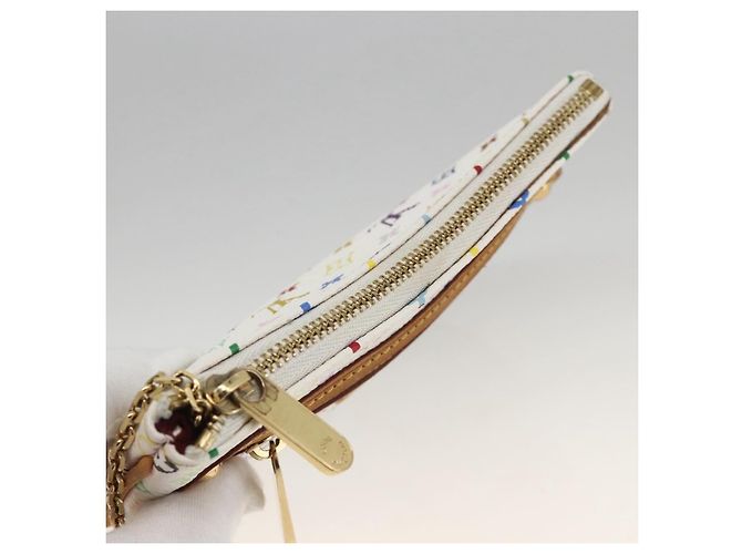 LOUIS VUITTON Monogram Multicolor Pochette MM Pochette Bianco M60028 LV Auth ki6606A - vista 6