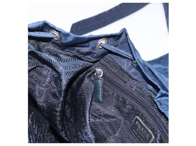 Zaino PRADA Nylon Navy Silver Auth 161363 Argento Blu navy - vista 12