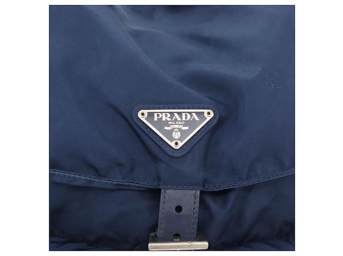 Zaino PRADA Nylon Navy Silver Auth 161363 Argento Blu navy - vista 22