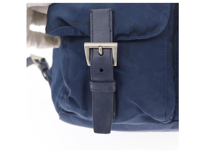 Zaino PRADA Nylon Navy Silver Auth 161363 Argento Blu navy - vista 24