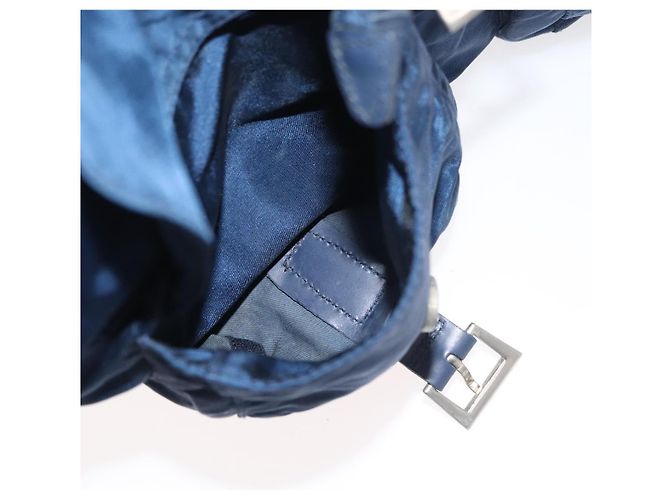 Zaino PRADA Nylon Navy Silver Auth 161363 Argento Blu navy - vista 31