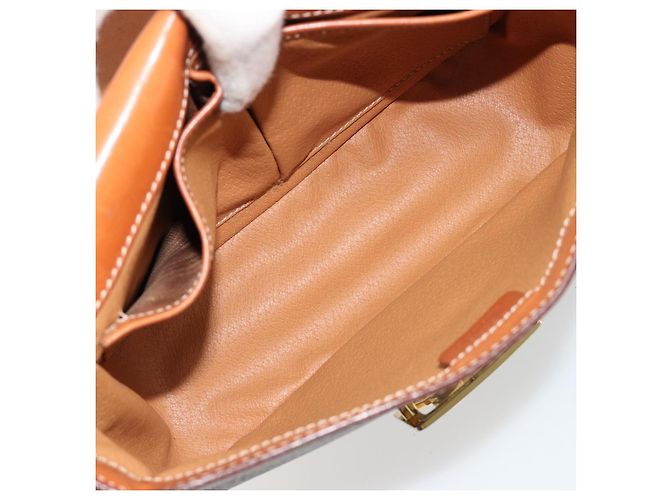 16 Céline CELINE Borsa Macadam Canvas Horse Carriage in PVC e pelle Marrone Oro Autentica 184567 D'oro - vista 10