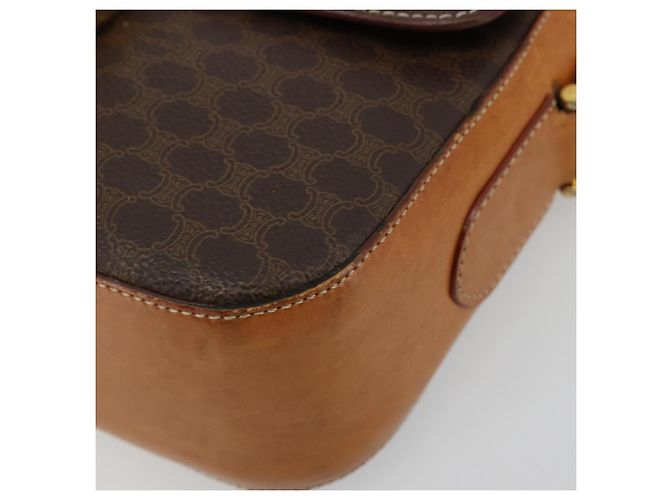 16 Céline CELINE Borsa Macadam Canvas Horse Carriage in PVC e pelle Marrone Oro Autentica 184567 D'oro - vista 14