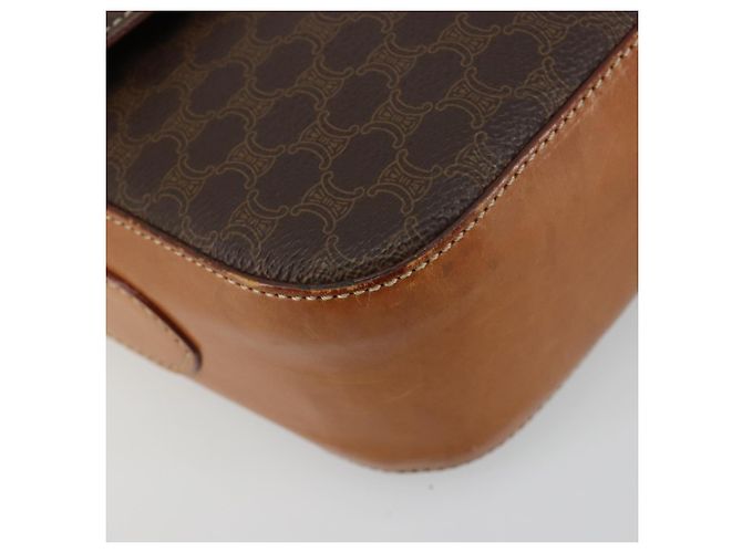 16 Céline CELINE Borsa Macadam Canvas Horse Carriage in PVC e pelle Marrone Oro Autentica 184567 D'oro - vista 15
