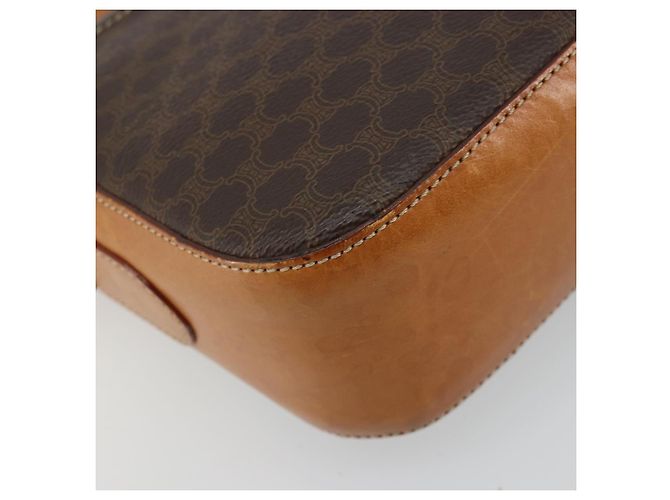 16 Céline CELINE Borsa Macadam Canvas Horse Carriage in PVC e pelle Marrone Oro Autentica 184567 D'oro - vista 17