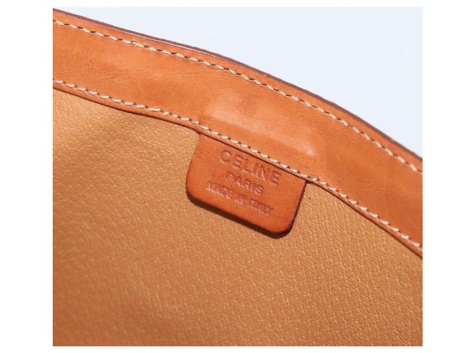 16 Céline CELINE Borsa Macadam Canvas Horse Carriage in PVC e pelle Marrone Oro Autentica 184567 D'oro - vista 19
