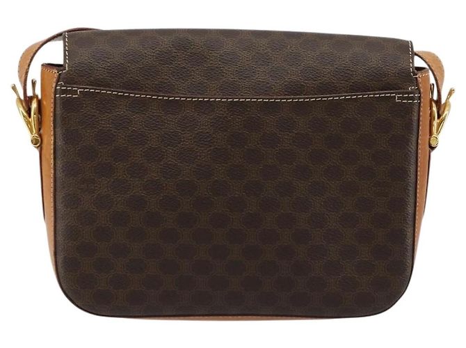 16 Céline CELINE Borsa Macadam Canvas Horse Carriage in PVC e pelle Marrone Oro Autentica 184567 D'oro - vista 2