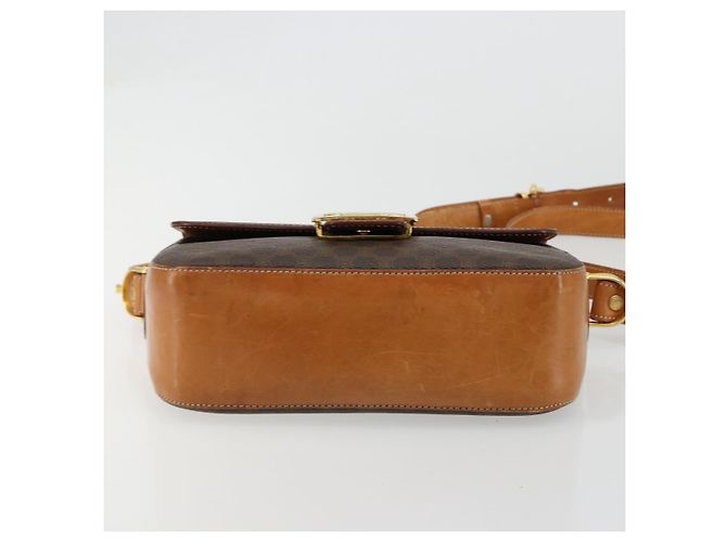 16 Céline CELINE Borsa Macadam Canvas Horse Carriage in PVC e pelle Marrone Oro Autentica 184567 D'oro - vista 5
