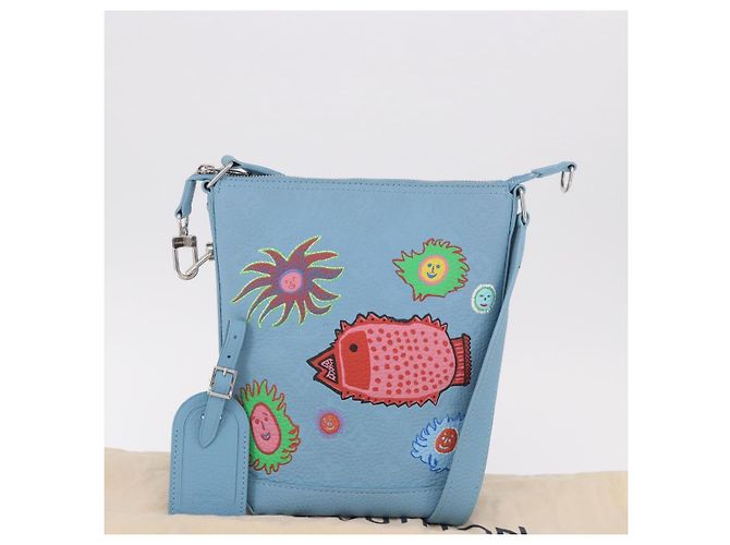 LOUIS VUITTON Monogram Yayoi Kusama Hobo Cruiser Bag Blue M21716 Auth 184962SM Blu chiaro - vista 12
