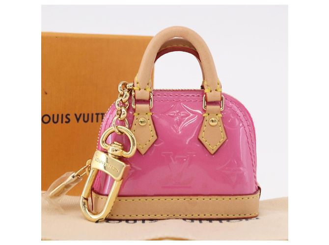 LOUIS VUITTON Monogram Vernis Micro Alma Bag Charm Pink M01706 LV Auth 185054SAM Rosa - vista 12