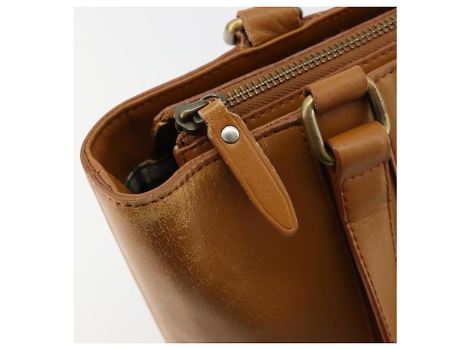 Borsa Tote BURBERRY in pelle marrone oro Auth 183355 D'oro - vista 10