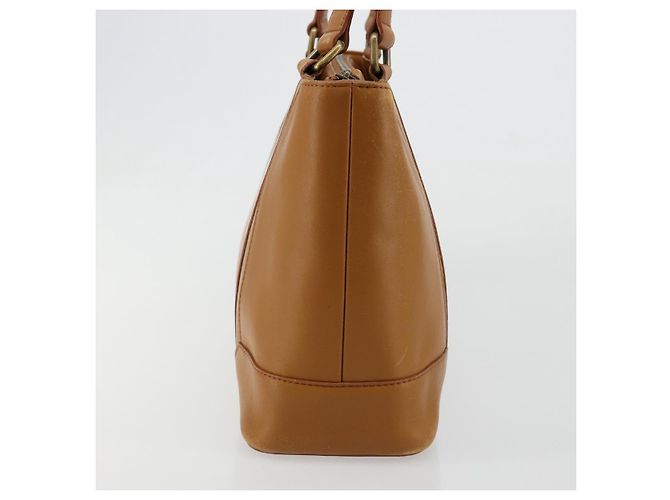 Borsa Tote BURBERRY in pelle marrone oro Auth 183355 D'oro - vista 4