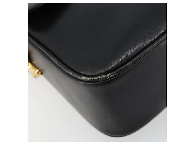 Céline Borsa a Spalla CELINE in Pelle Nera e Oro Auth 185088 Nero D'oro - vista 10
