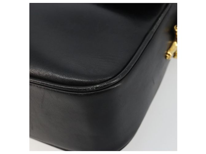 Céline Borsa a Spalla CELINE in Pelle Nera e Oro Auth 185088 Nero D'oro - vista 14