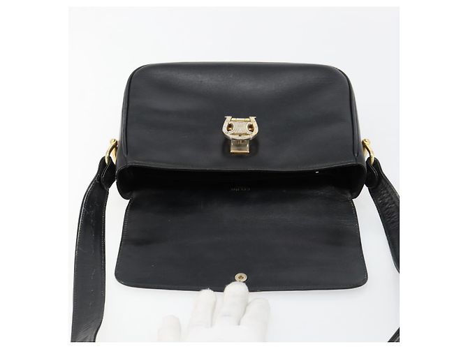Céline Borsa a Spalla CELINE in Pelle Nera e Oro Auth 185088 Nero D'oro - vista 18