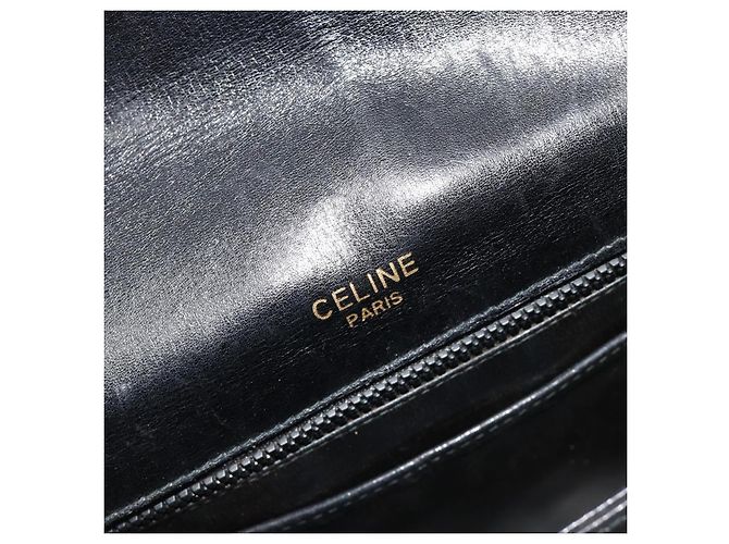 Céline Borsa a Spalla CELINE in Pelle Nera e Oro Auth 185088 Nero D'oro - vista 19