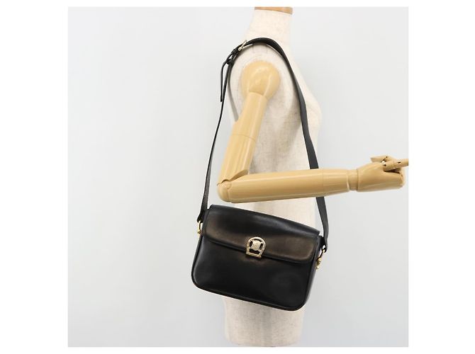 Céline Borsa a Spalla CELINE in Pelle Nera e Oro Auth 185088 Nero D'oro - vista 24