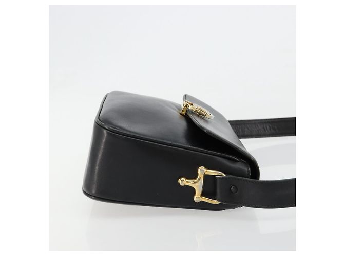Céline Borsa a Spalla CELINE in Pelle Nera e Oro Auth 185088 Nero D'oro - vista 3