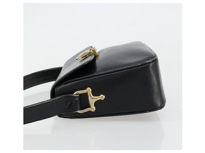 Céline Borsa a Spalla CELINE in Pelle Nera e Oro Auth 185088 Nero D'oro - vista 4