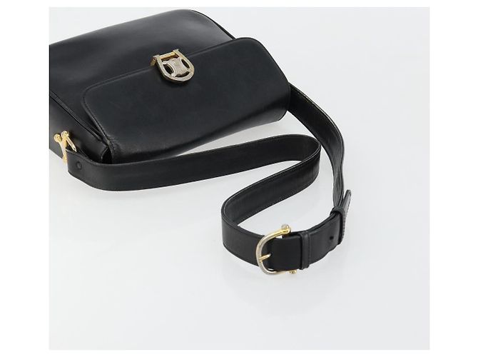 Céline Borsa a Spalla CELINE in Pelle Nera e Oro Auth 185088 Nero D'oro - vista 7