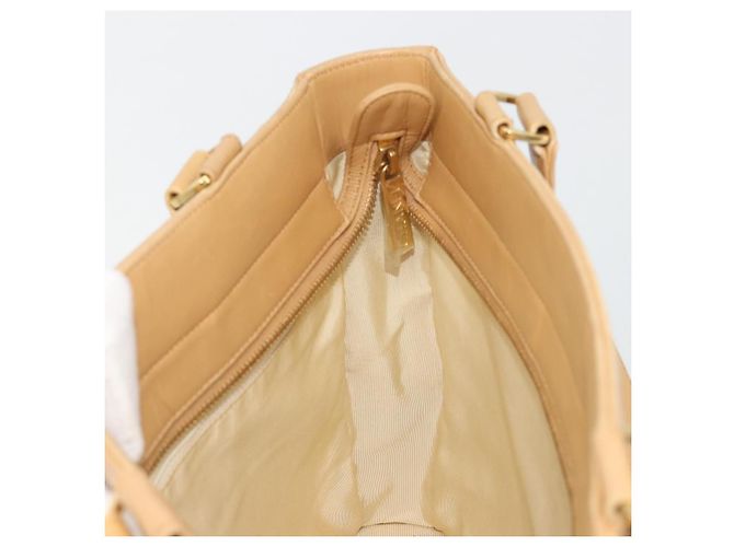 CHANEL Choco Bar Tote Bag Lammleder Beige Gold CC Auth BA13309 Golden - Ansicht 19