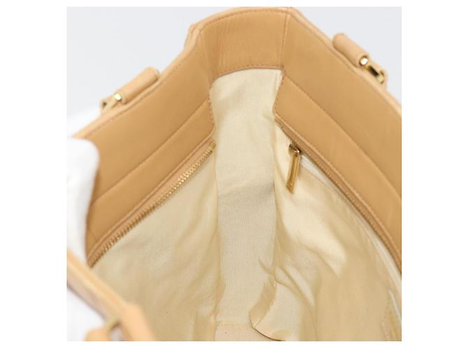 CHANEL Choco Bar Tote Bag Lammleder Beige Gold CC Auth BA13309 Golden - Ansicht 20