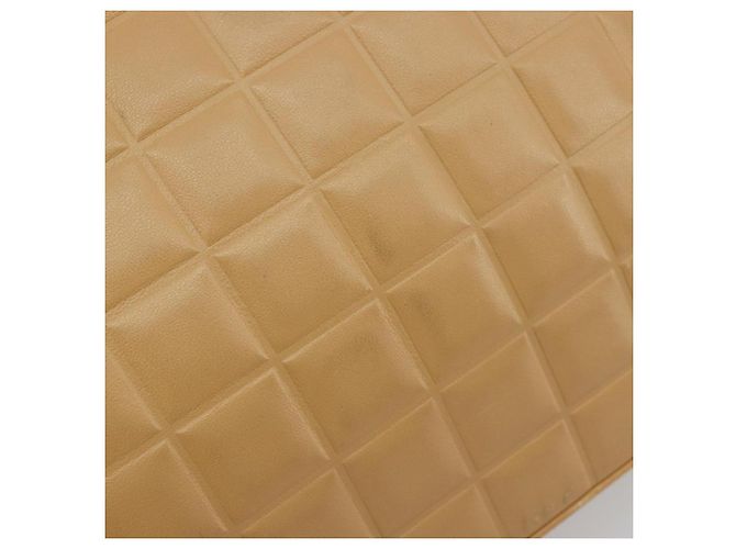 CHANEL Choco Bar Tote Bag Lammleder Beige Gold CC Auth BA13309 Golden - Ansicht 9